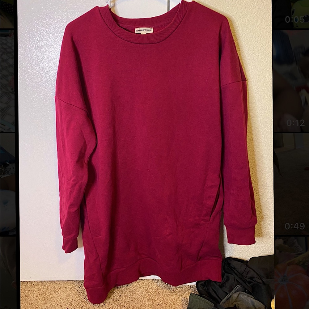 Only worn once! Maroon sweater dress